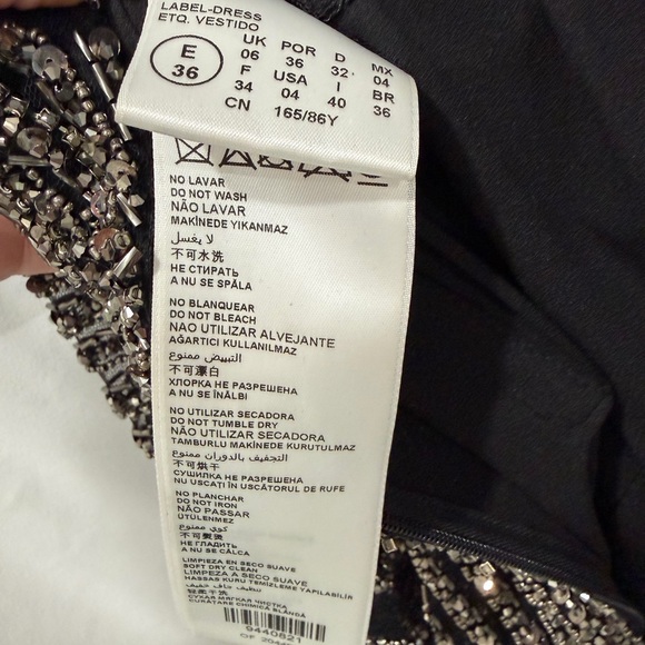 Pronovias Black Strapless Dress with Silver - Atos style 48- Beading size 4 - Picture 11 of 15